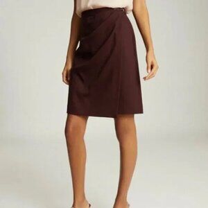 Reiss Freya Tailored Pencil Skirt Wool Berry Maroon Burgundy Women's Size 6